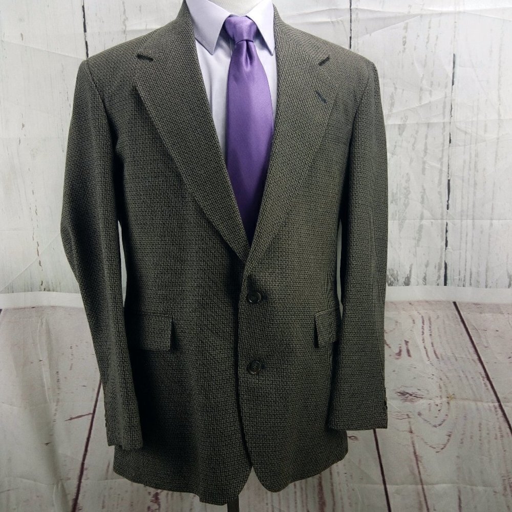 City Casuals By Haggar 40R 2 Button Multicolor Houndstooth Blazer Sport Coat